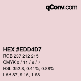 颜色代码: HEX #EDD4D7 | qconv.com