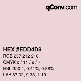 颜色代码: HEX #EDD4D8 | qconv.com