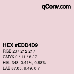 Color code: HEX #EDD4D9 | qconv.com