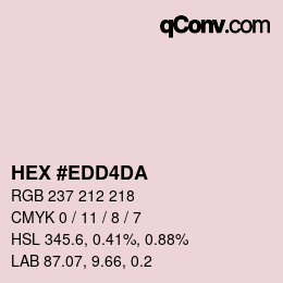 カラーコード: HEX #EDD4DA | qconv.com
