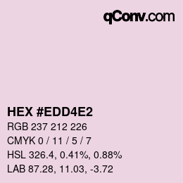 カラーコード: HEX #EDD4E2 | qconv.com