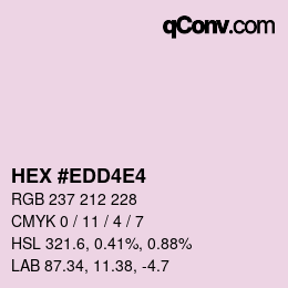 颜色代码: HEX #EDD4E4 | qconv.com