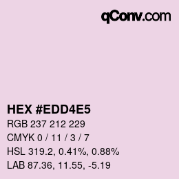 颜色代码: HEX #EDD4E5 | qconv.com