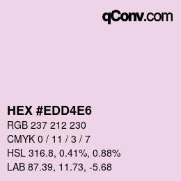 カラーコード: HEX #EDD4E6 | qconv.com