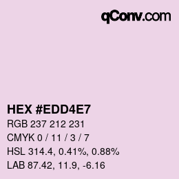 颜色代码: HEX #EDD4E7 | qconv.com