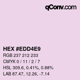 颜色代码: HEX #EDD4E9 | qconv.com