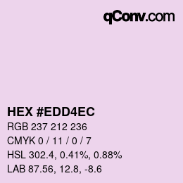 カラーコード: HEX #EDD4EC | qconv.com