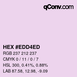 颜色代码: HEX #EDD4ED | qconv.com