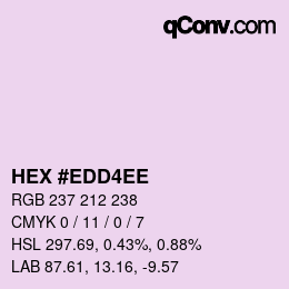 颜色代码: HEX #EDD4EE | qconv.com