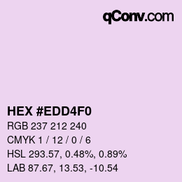 カラーコード: HEX #EDD4F0 | qconv.com
