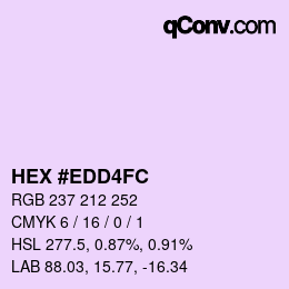 Color code: HEX #EDD4FC | qconv.com