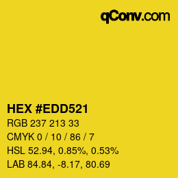 カラーコード: HEX #EDD521 | qconv.com