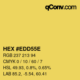 Color code: HEX #EDD55E | qconv.com