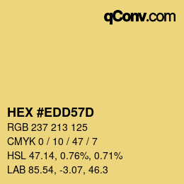 Color code: HEX #EDD57D | qconv.com