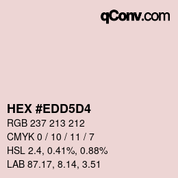 颜色代码: HEX #EDD5D4 | qconv.com