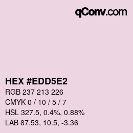 Farbcode: HEX #EDD5E2 | qconv.com