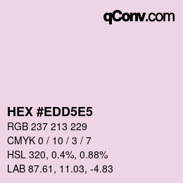 Color code: HEX #EDD5E5 | qconv.com