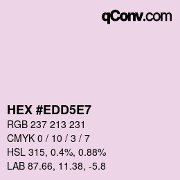 Farbcode: HEX #EDD5E7 | qconv.com
