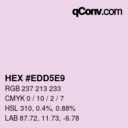 Farbcode: HEX #EDD5E9 | qconv.com