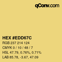 Color code: HEX #EDD67C | qconv.com