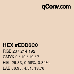 カラーコード: HEX #EDD6C0 | qconv.com