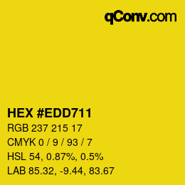 Color code: HEX #EDD711 | qconv.com
