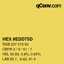 カラーコード: HEX #EDD75D | qconv.com
