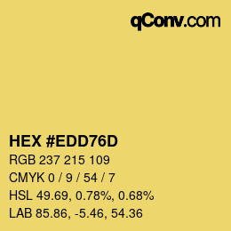 カラーコード: HEX #EDD76D | qconv.com