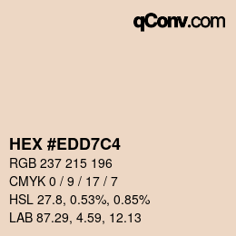 Código de color: HEX #EDD7C4 | qconv.com