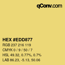 Color code: HEX #EDD877 | qconv.com