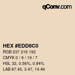 Color code: HEX #EDD8C0 | qconv.com