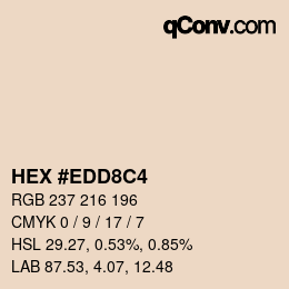 カラーコード: HEX #EDD8C4 | qconv.com