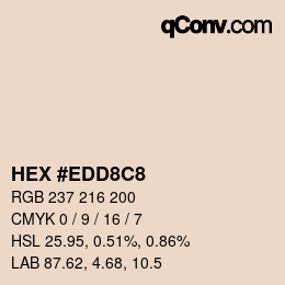 Color code: HEX #EDD8C8 | qconv.com
