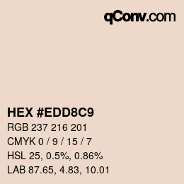 カラーコード: HEX #EDD8C9 | qconv.com