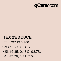 Color code: HEX #EDD8CE | qconv.com