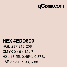 颜色代码: HEX #EDD8D0 | qconv.com