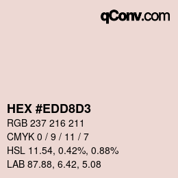 カラーコード: HEX #EDD8D3 | qconv.com
