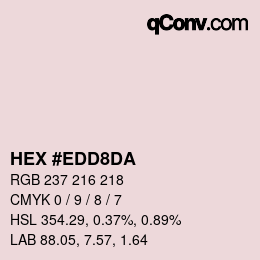 Color code: HEX #EDD8DA | qconv.com