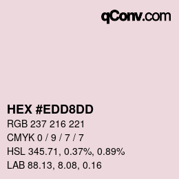 カラーコード: HEX #EDD8DD | qconv.com