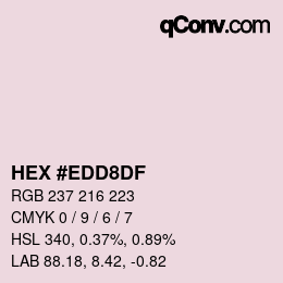 カラーコード: HEX #EDD8DF | qconv.com