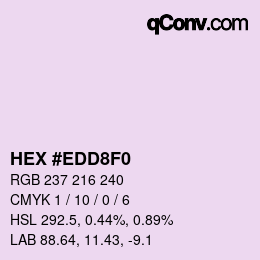 カラーコード: HEX #EDD8F0 | qconv.com