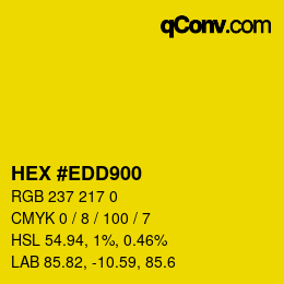 カラーコード: HEX #EDD900 | qconv.com