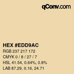 Color code: HEX #EDD9AC | qconv.com