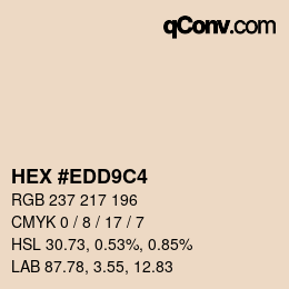 Color code: HEX #EDD9C4 | qconv.com
