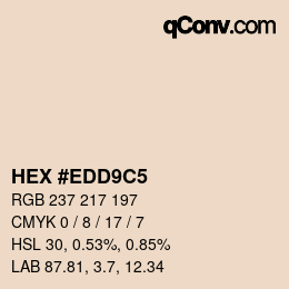 Color code: HEX #EDD9C5 | qconv.com