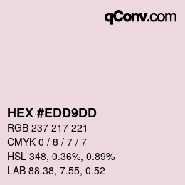 Color code: HEX #EDD9DD | qconv.com