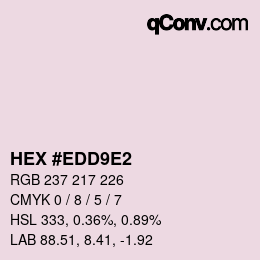 颜色代码: HEX #EDD9E2 | qconv.com