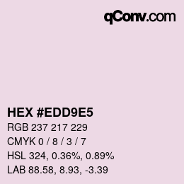 カラーコード: HEX #EDD9E5 | qconv.com