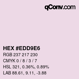 カラーコード: HEX #EDD9E6 | qconv.com