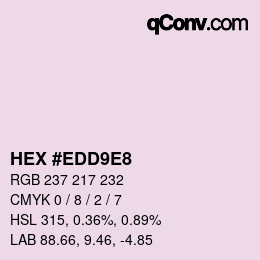 颜色代码: HEX #EDD9E8 | qconv.com